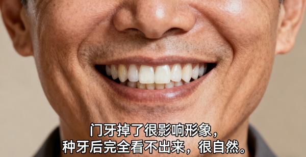 张先生种牙前后对比